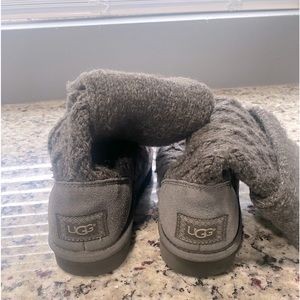 Grey Carey Cable Knit Boots